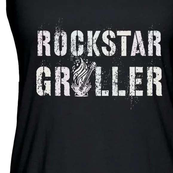 Summer Grilling Rockstar Griller Pit Dad Patio Meat Gangster Ladies Essential Flowy Tank