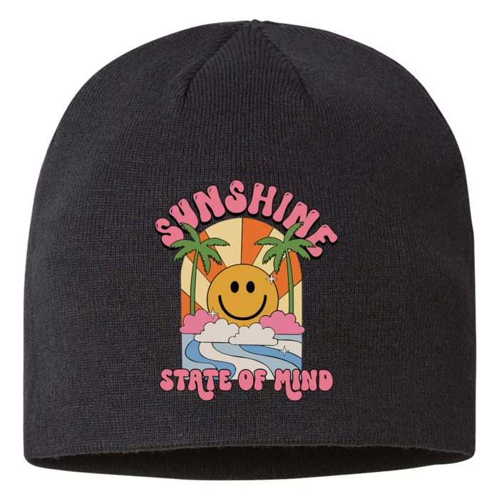 Sunshine Groovy Retro Family Vibes Vacation Summer Holiday 8 1/2in Sustainable Knit Beanie