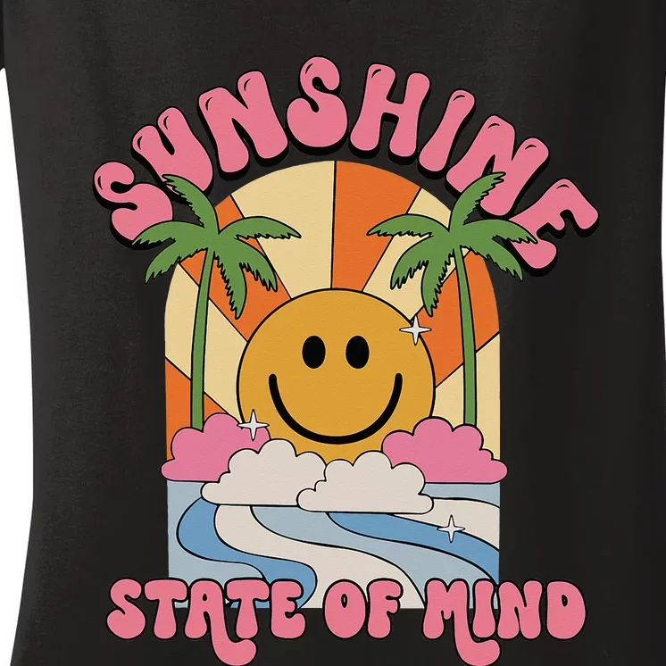 Sunshine Groovy Retro Family Vibes Vacation Summer Holiday Women's V-Neck T-Shirt