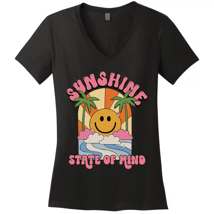 Sunshine Groovy Retro Family Vibes Vacation Summer Holiday Women's V-Neck T-Shirt