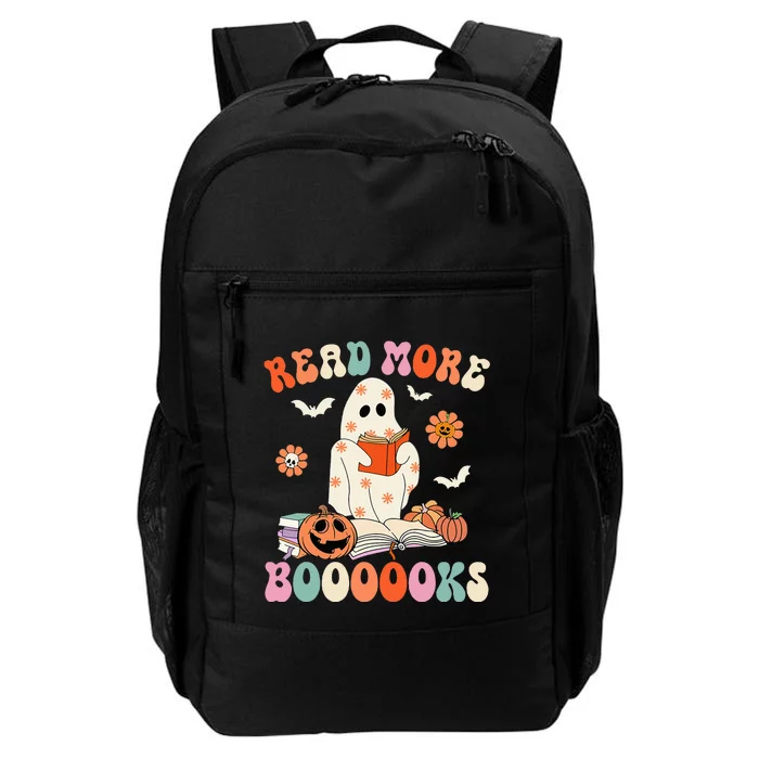 Spooky Ghost Reads Groovy Halloween Book Lover Daily Commute Backpack