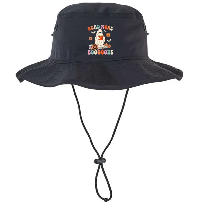 Spooky Ghost Reads Groovy Halloween Book Lover Legacy Cool Fit Booney Bucket Hat