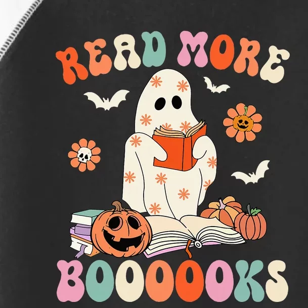 Spooky Ghost Reads Groovy Halloween Book Lover Toddler Fine Jersey T-Shirt