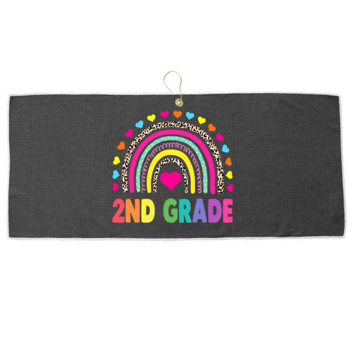 Second Grade Rainbow Girls Boys Teacher Team 2nd Grade Squad Large Microfiber Waffle Golf Towel