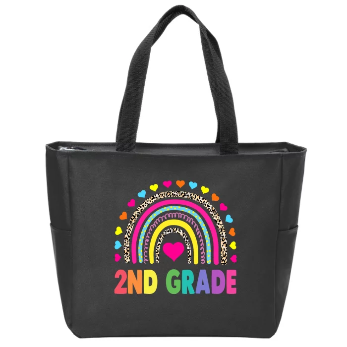 Second Grade Rainbow Girls Boys Teacher Team 2nd Grade Squad Zip Tote Bag