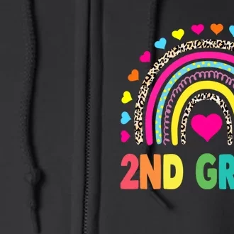 Second Grade Rainbow Girls Boys Teacher Team 2nd Grade Squad Full Zip Hoodie