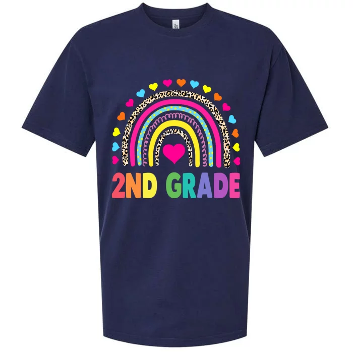 Second Grade Rainbow Girls Boys Teacher Team 2nd Grade Squad Sueded Cloud Jersey T-Shirt