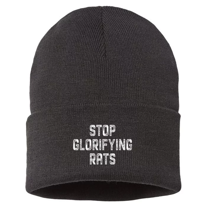 Stop Glorifying Rats Sustainable Knit Beanie