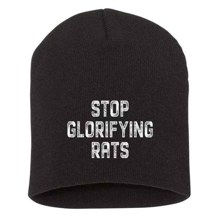 Stop Glorifying Rats Short Acrylic Beanie