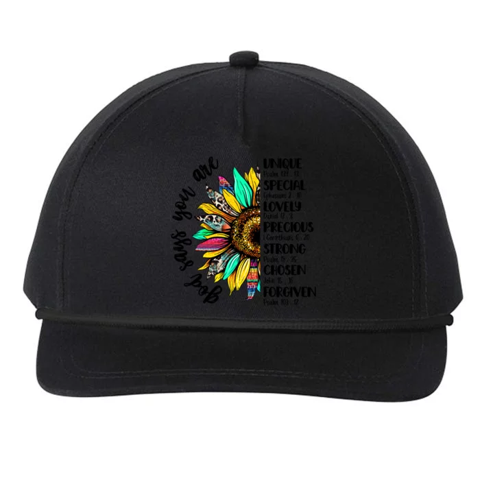 Sunflower God Says You Are Unique Special Lovely Precious Funny Gift Snapback Five-Panel Rope Hat