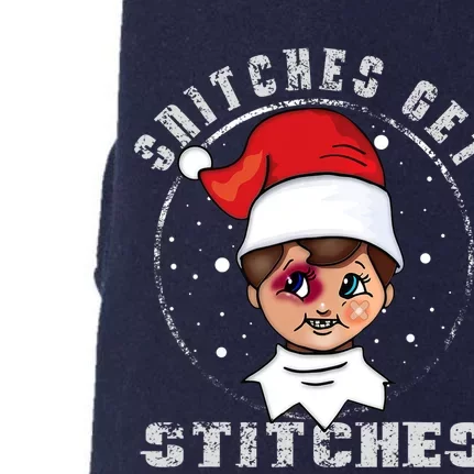 Snitches Get Stitches Elf Xmas Funny Snitches Get Stitches Doggie 3-End Fleece Hoodie