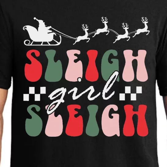 Sleigh girl sleigh funny christmas pun wo groovy xmas Pajama Set