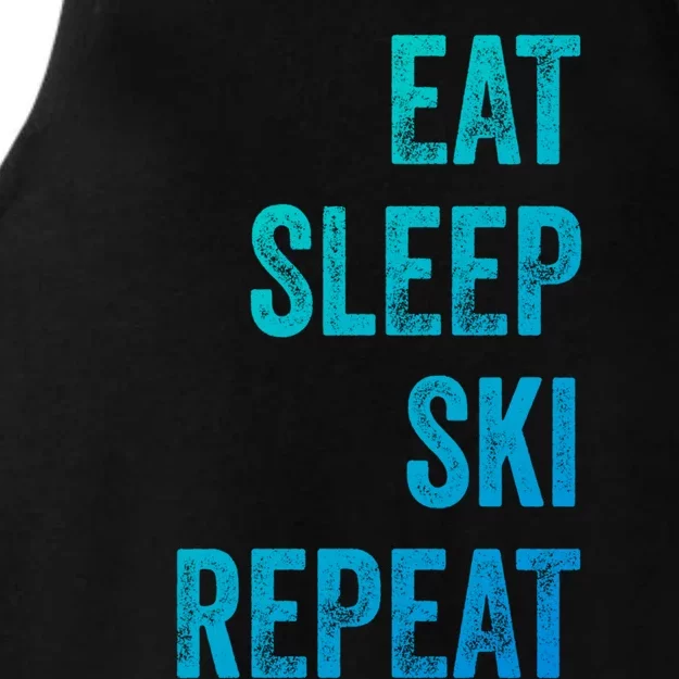 Skier Gift Skiing Eat Sleep Ski Repeat Gift Ladies Tri-Blend Wicking Tank