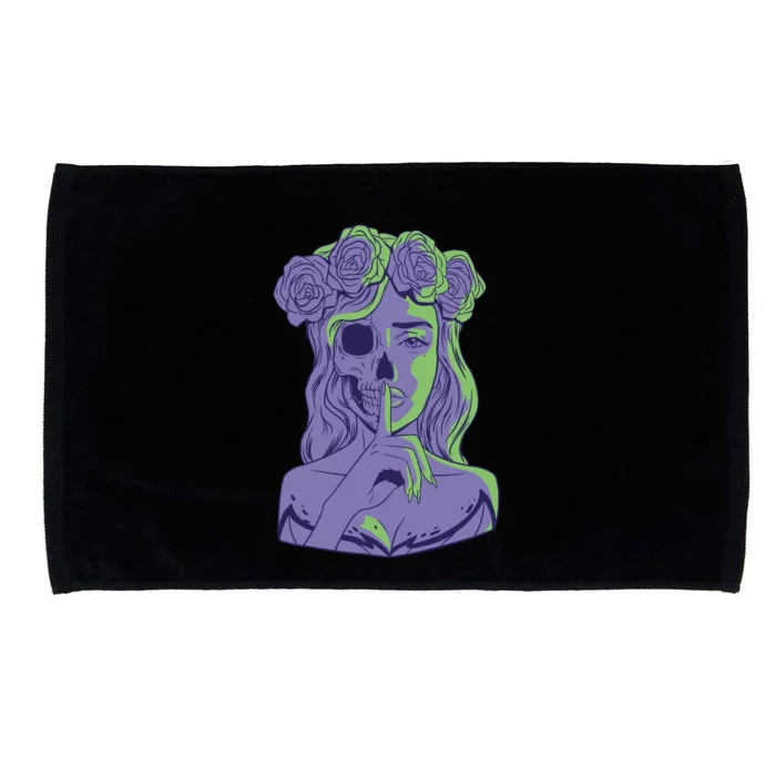 Scary Girl Skeleton Floral Microfiber Hand Towel