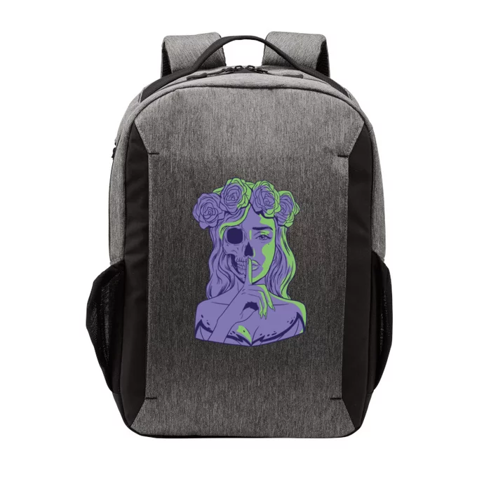 Scary Girl Skeleton Floral Vector Backpack