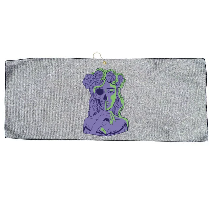 Scary Girl Skeleton Floral Large Microfiber Waffle Golf Towel