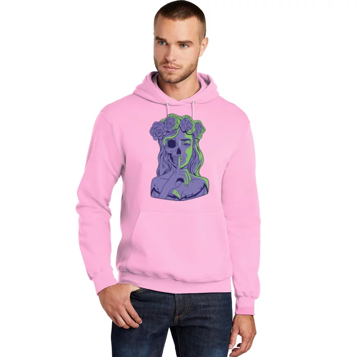 Scary Girl Skeleton Floral Hoodie