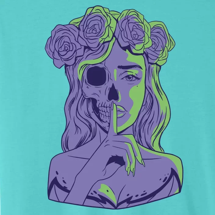 Scary Girl Skeleton Floral ChromaSoft Performance T-Shirt