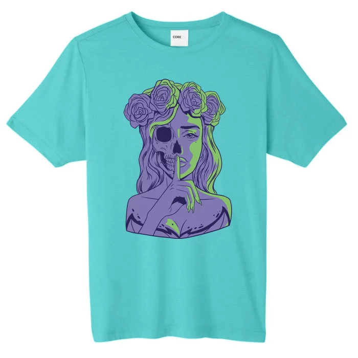 Scary Girl Skeleton Floral ChromaSoft Performance T-Shirt