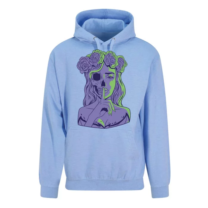 Scary Girl Skeleton Floral Unisex Surf Hoodie