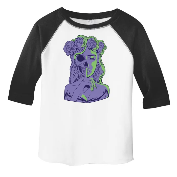 Scary Girl Skeleton Floral Toddler Fine Jersey T-Shirt