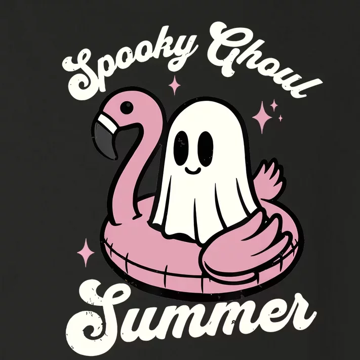 Spooky Ghoul Summer Cute Ghost Flamingo Summer Vibes Beach Toddler Long Sleeve Shirt