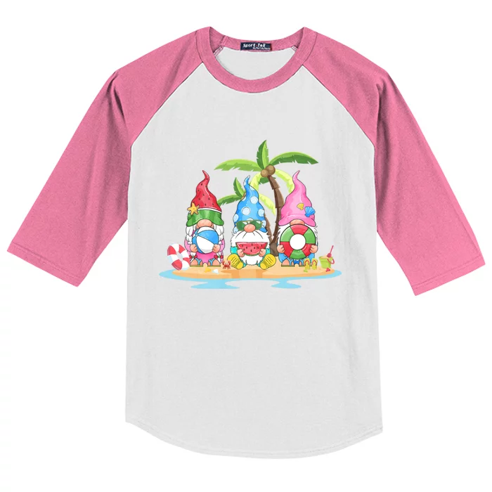 Sunflower Gnome Shows Heart & Love For Gardener And Summer Kids Colorblock Raglan Jersey