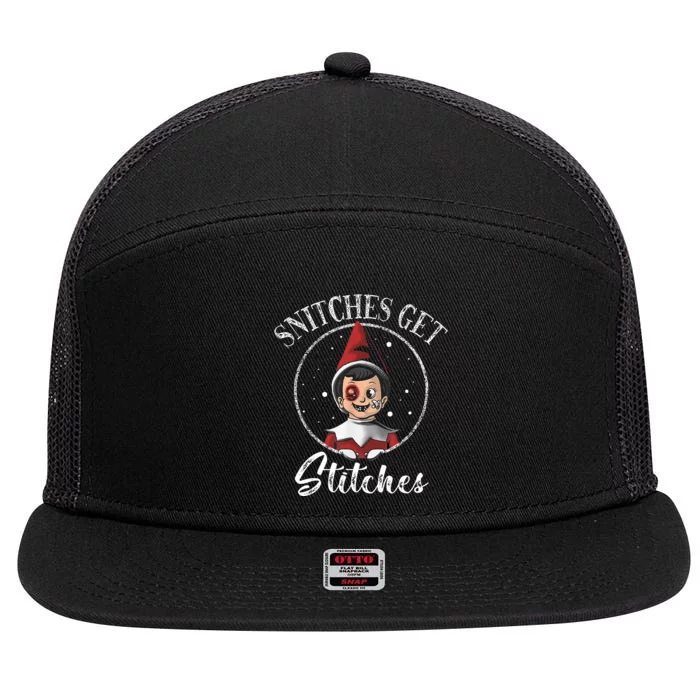 Snitches Get Stitches 7 Panel Mesh Trucker Snapback Hat