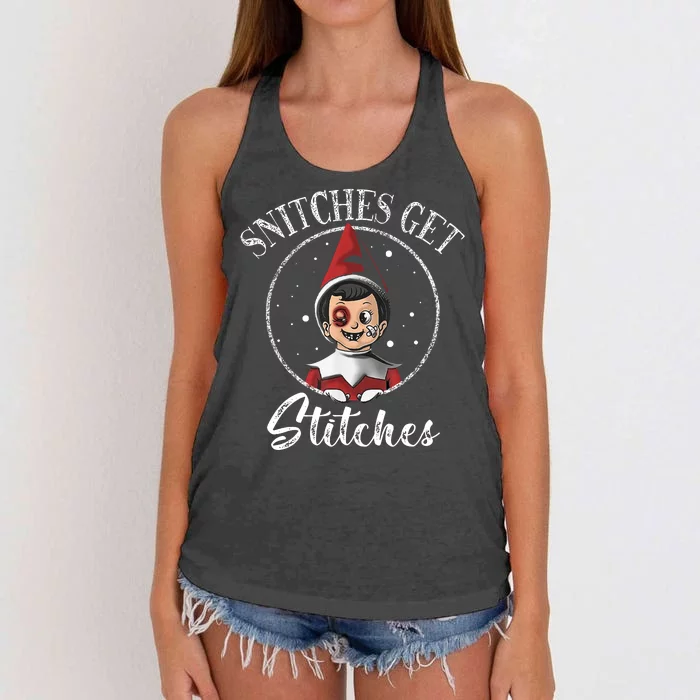 Snitches Get Stitches Women's Knotted Racerback Tank