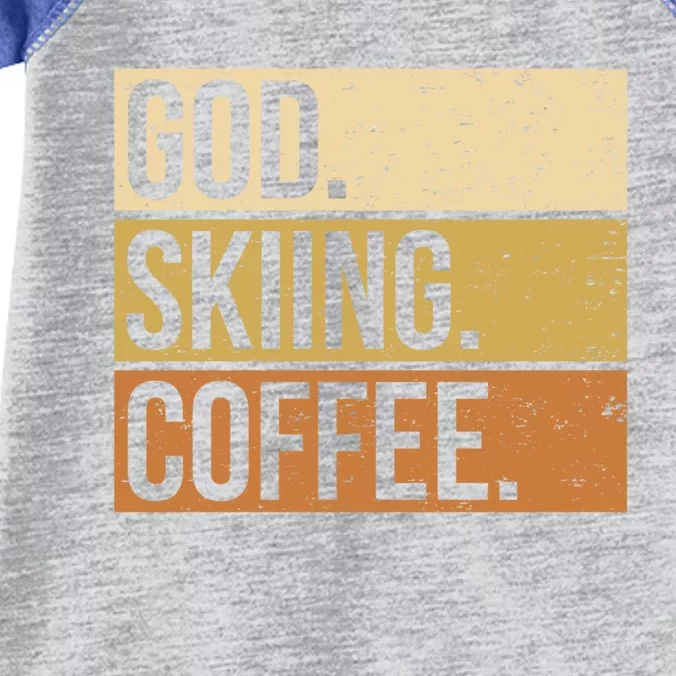 Ski God Skiing Coffee Skier Cute Gift Infant Baby Jersey Bodysuit