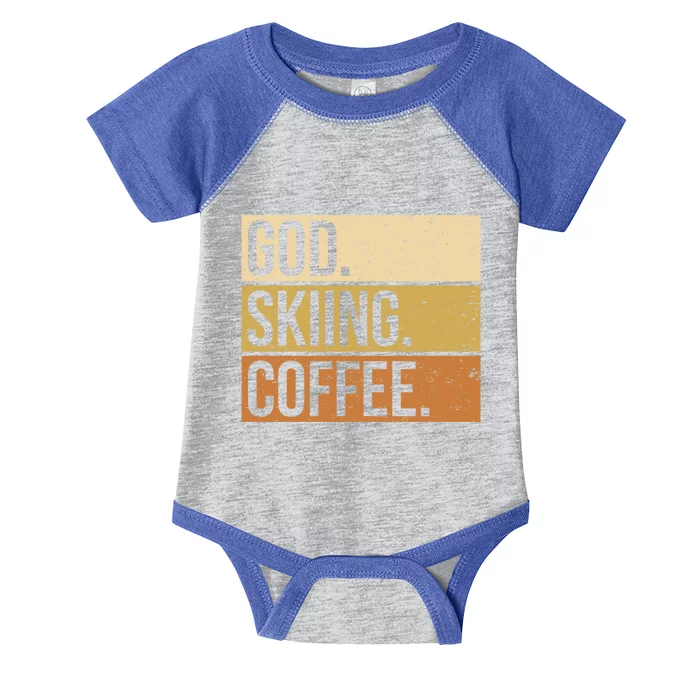 Ski God Skiing Coffee Skier Cute Gift Infant Baby Jersey Bodysuit