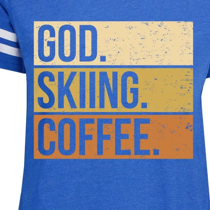 Ski God Skiing Coffee Skier Cute Gift Enza Ladies Jersey Football T-Shirt