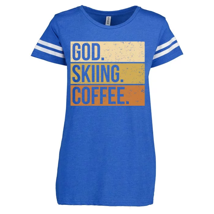 Ski God Skiing Coffee Skier Cute Gift Enza Ladies Jersey Football T-Shirt