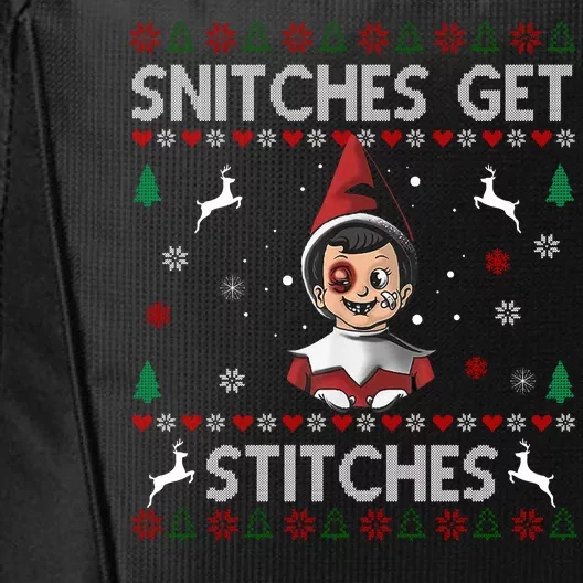 Snitches Get Stitches Ugly Christmas Sweater City Backpack