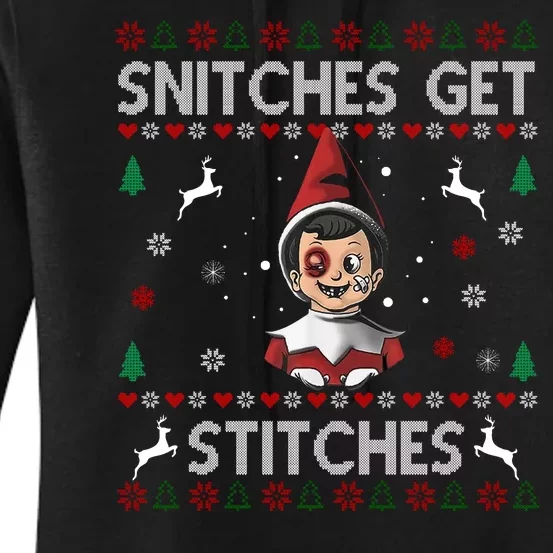 Snitches Get Stitches Ugly Christmas Sweater Women's Pullover Hoodie