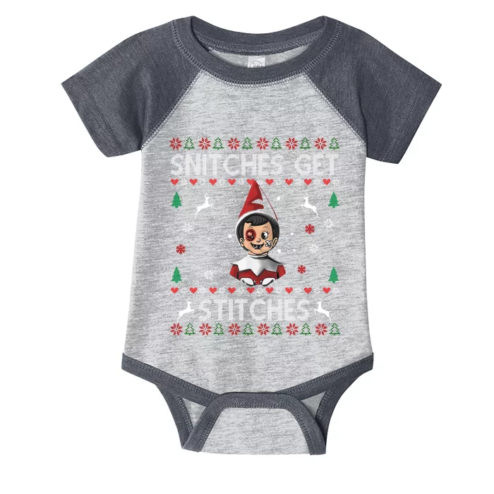 Snitches Get Stitches Ugly Christmas Sweater Infant Baby Jersey Bodysuit