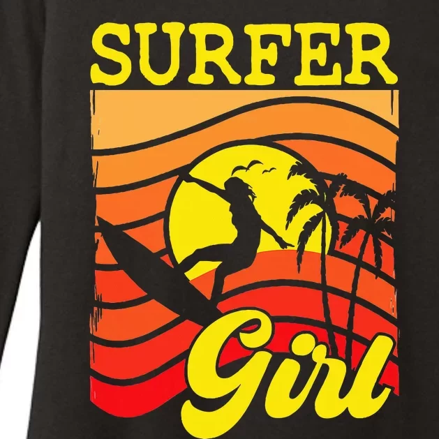 Surfer Girl Surfboarding Surf Lover Surfboard Womens CVC Long Sleeve Shirt