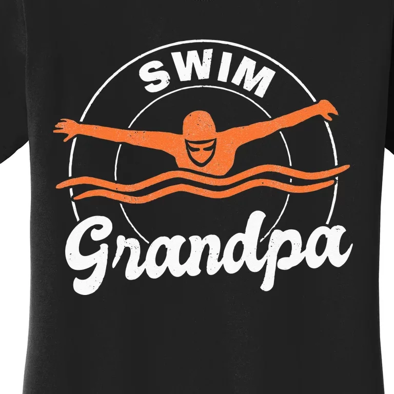 Swim Grandpa Swim Athlete Grandfather Swimmer Swimming Women's T-Shirt