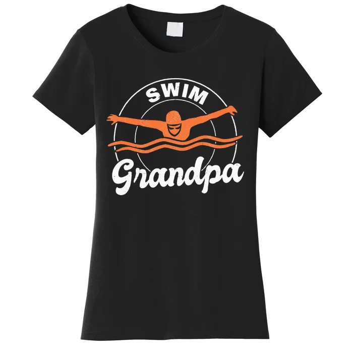 Swim Grandpa Swim Athlete Grandfather Swimmer Swimming Women's T-Shirt