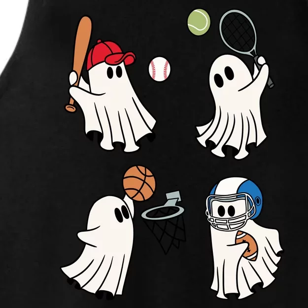 Spooky Ghost Sport Halloween Ladies Tri-Blend Wicking Tank