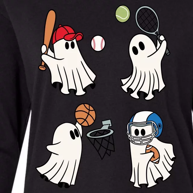 Spooky Ghost Sport Halloween Womens Cotton Relaxed Long Sleeve T-Shirt