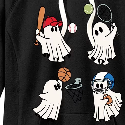 Spooky Ghost Sport Halloween Women's Fleece Hoodie