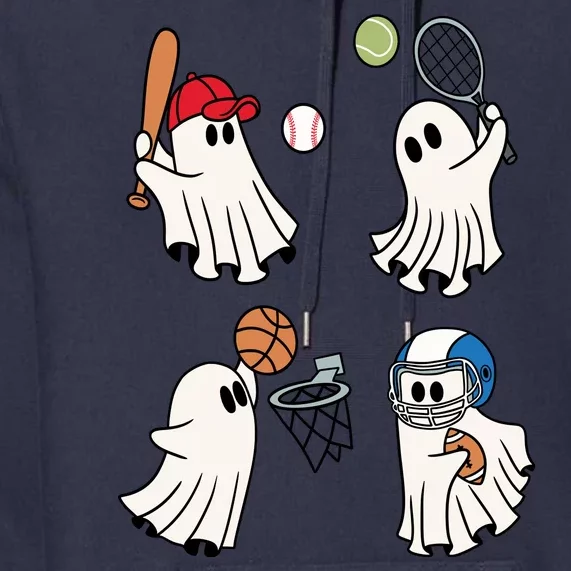 Spooky Ghost Sport Halloween Premium Hoodie