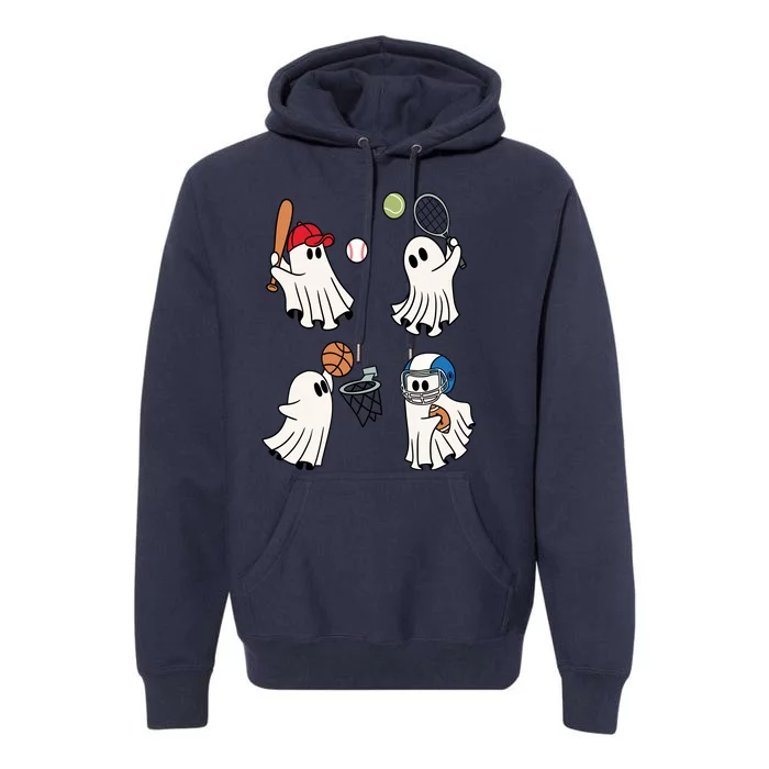 Spooky Ghost Sport Halloween Premium Hoodie