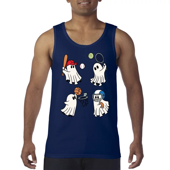 Spooky Ghost Sport Halloween Tank Top