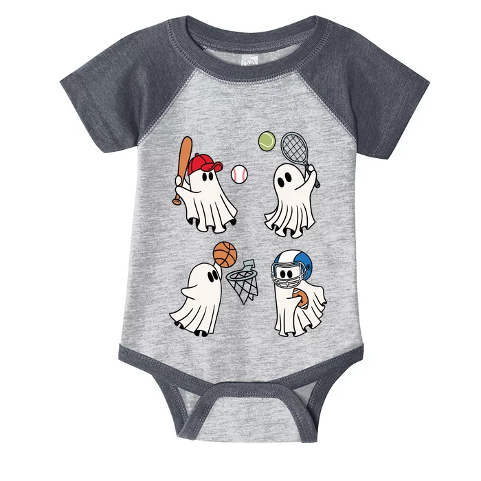 Spooky Ghost Sport Halloween Infant Baby Jersey Bodysuit