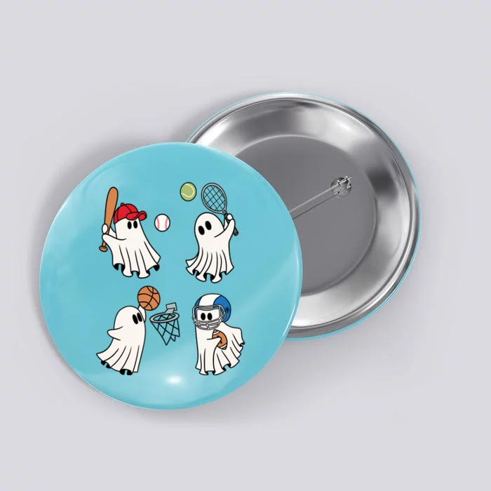 Spooky Ghost Sport Halloween Button