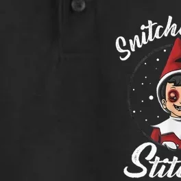 Snitches Get Stitches Elf On A Self Funny Christmas Xmas Holiday Dry Zone Grid Performance Polo