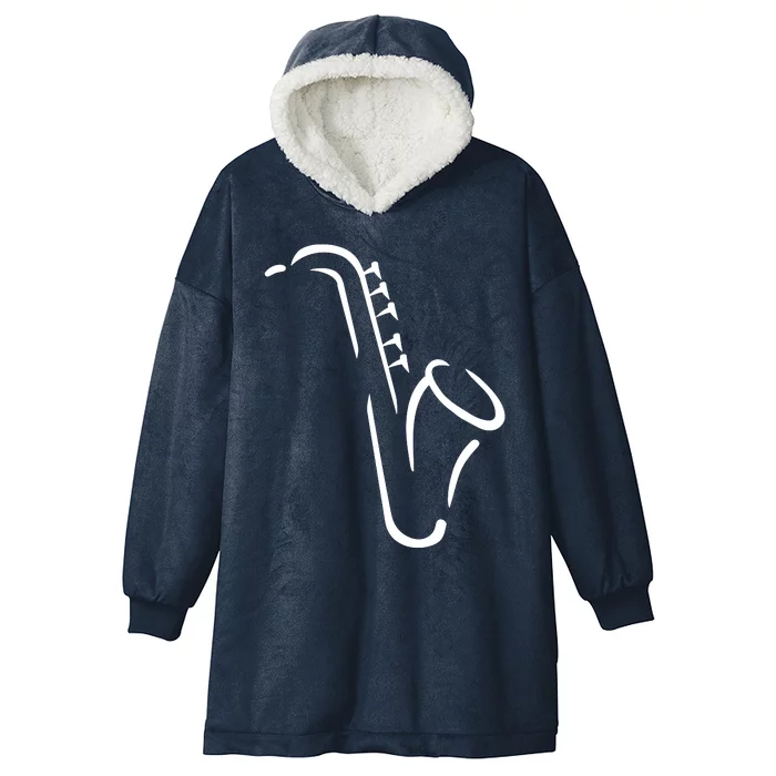 Saxophone Gift Hooded Wearable Blanket