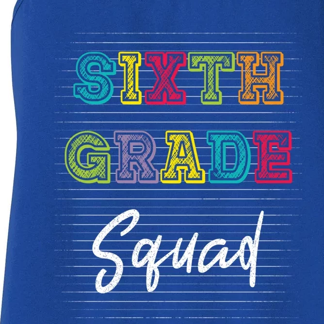 Sixth Grade Squad 6Th Grade Squad Rocks Gift Women's Racerback Tank